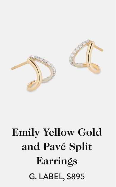 Emily Yellow Gold and Pavé Split Earrings G. Label, $895