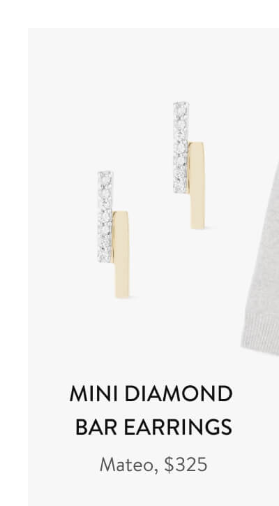 Mini Diamond Bar Earrings Mateo, $325