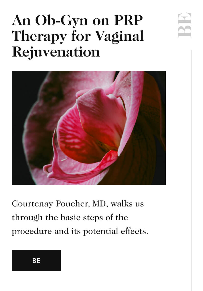 An Ob-Gyn on PRP Therapy for Vaginal Rejuvenation