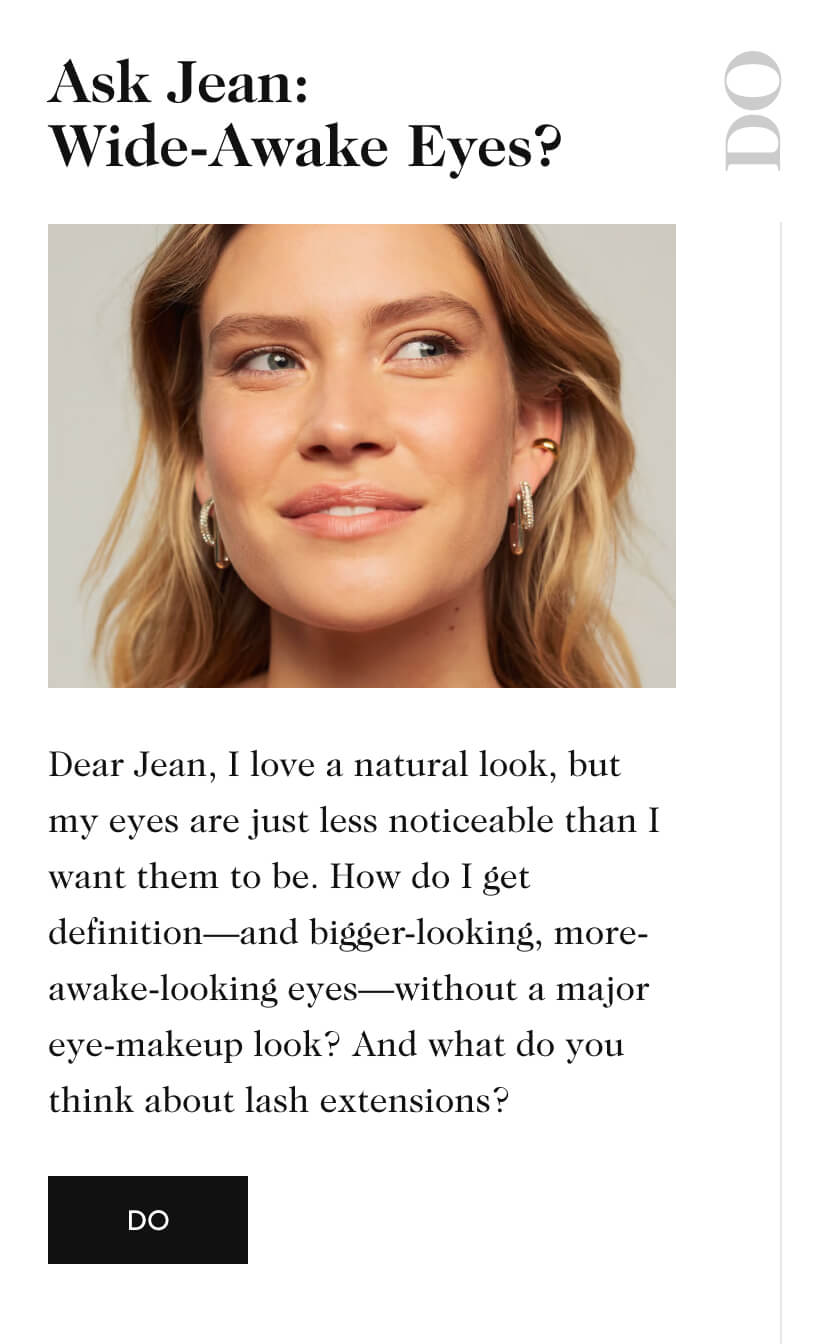 Ask Jean: Wide-Awake Eyes?