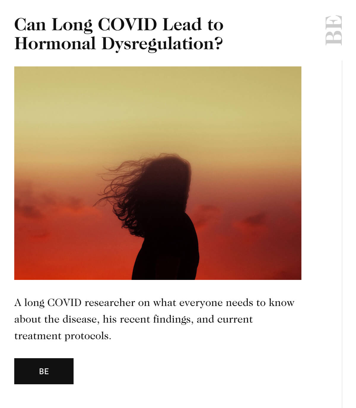 Can Long COVID Lead to Hormonal Dysregulation? 