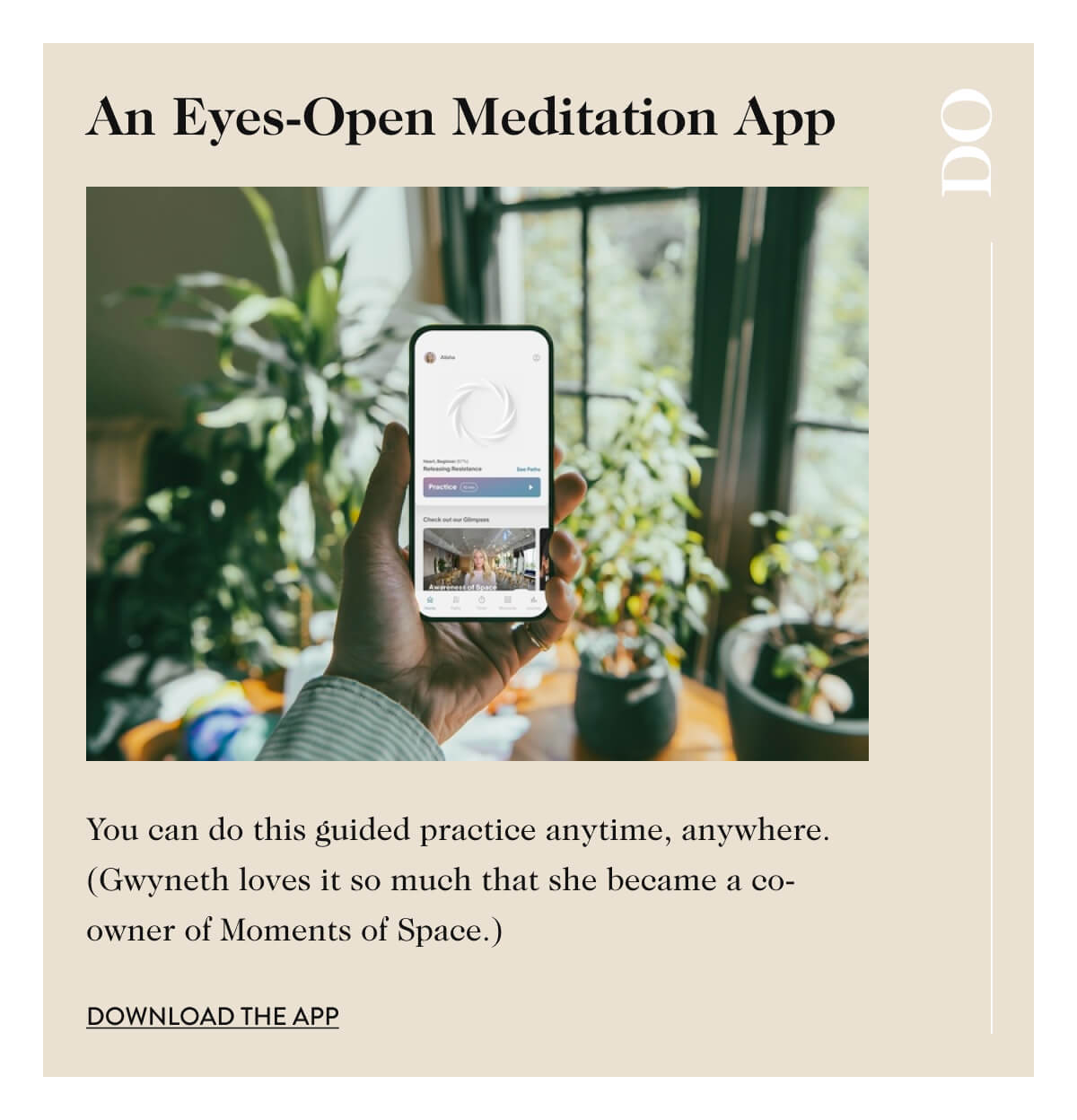 An Eyes-Open Meditation App