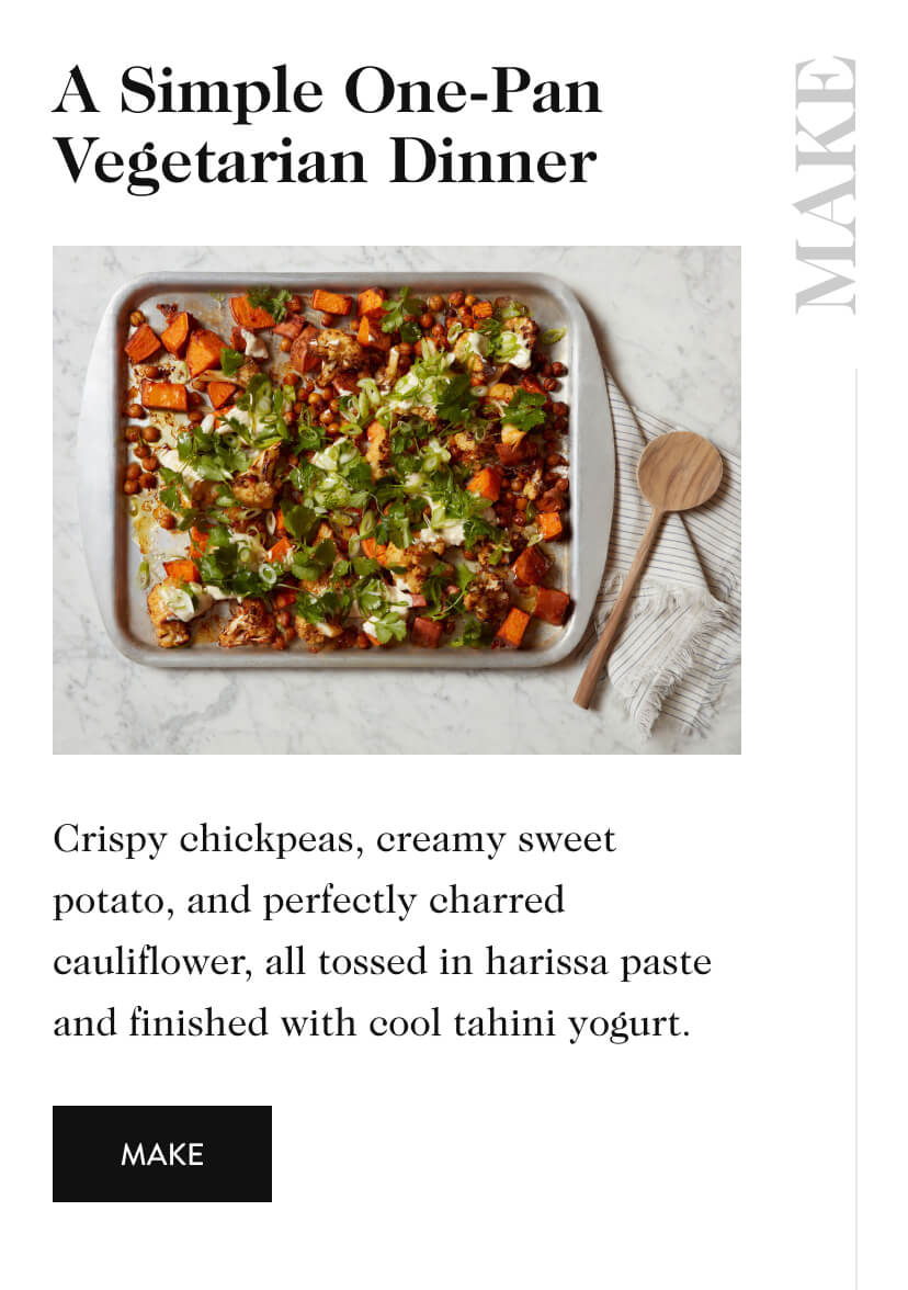 A Simple One-Pan Vegetarian Dinner