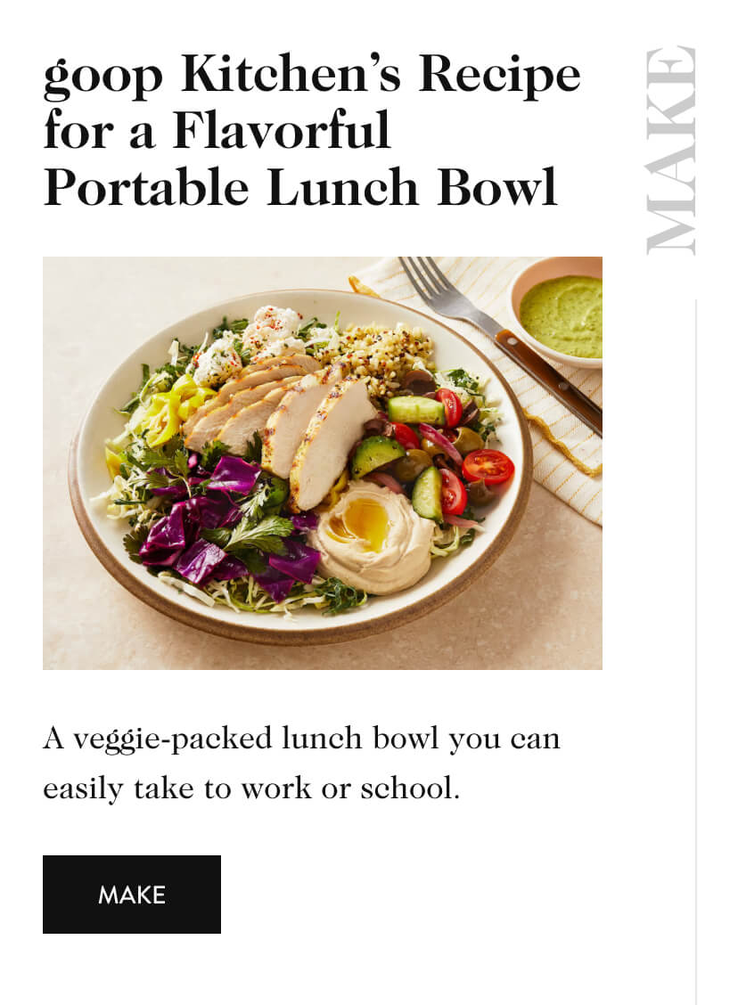 goop Kitchen's Recipe for a Flavorful Portable Lunch Bowl