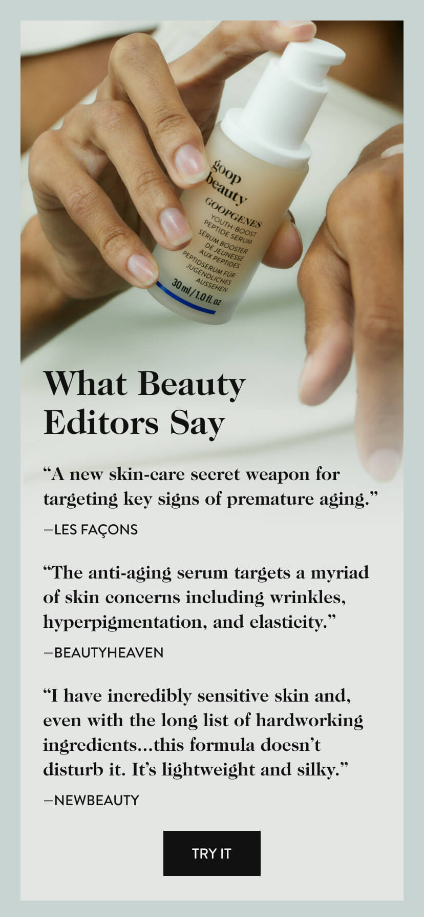 What Beauty Editors Say. Try It. 