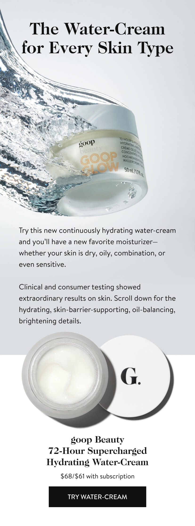 The Water-Cream for Every Skin Type