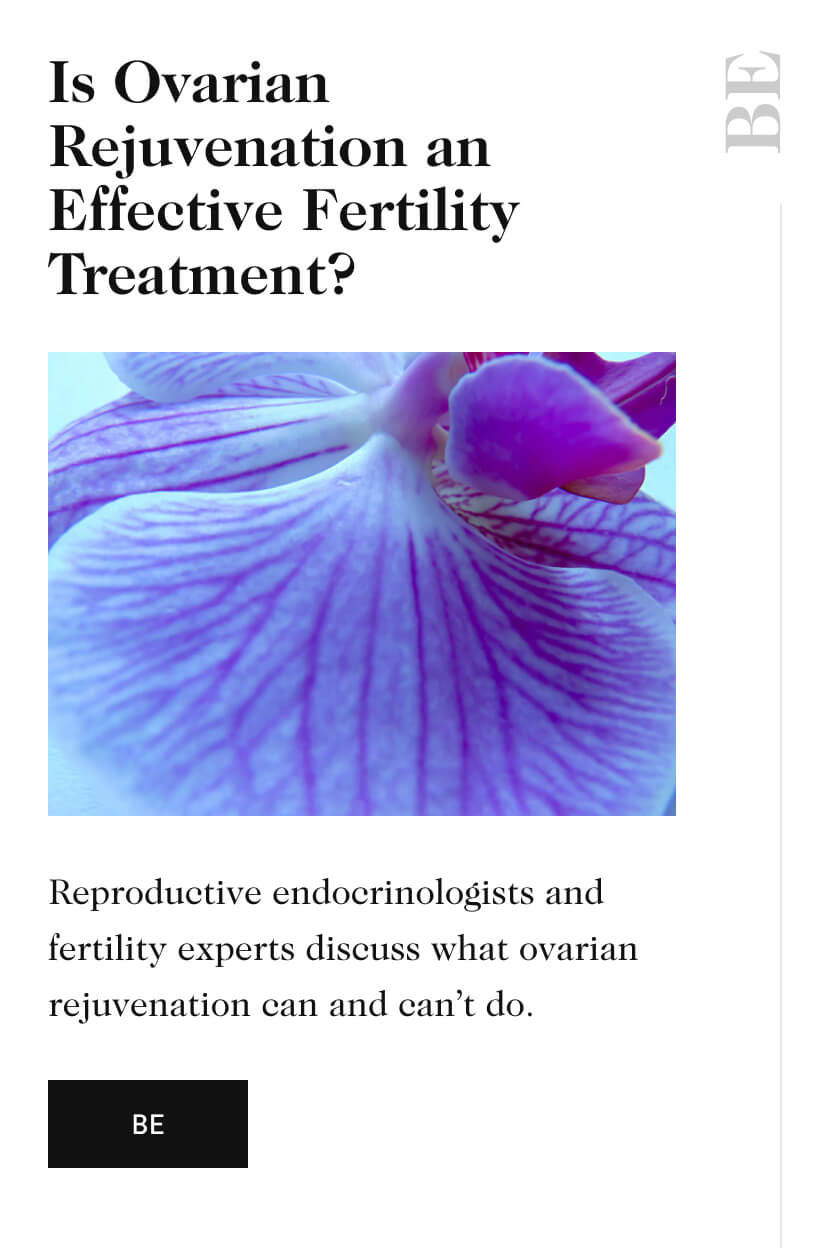 Is Ovarian Rejuvenation an Effective Fertility Treatment? 