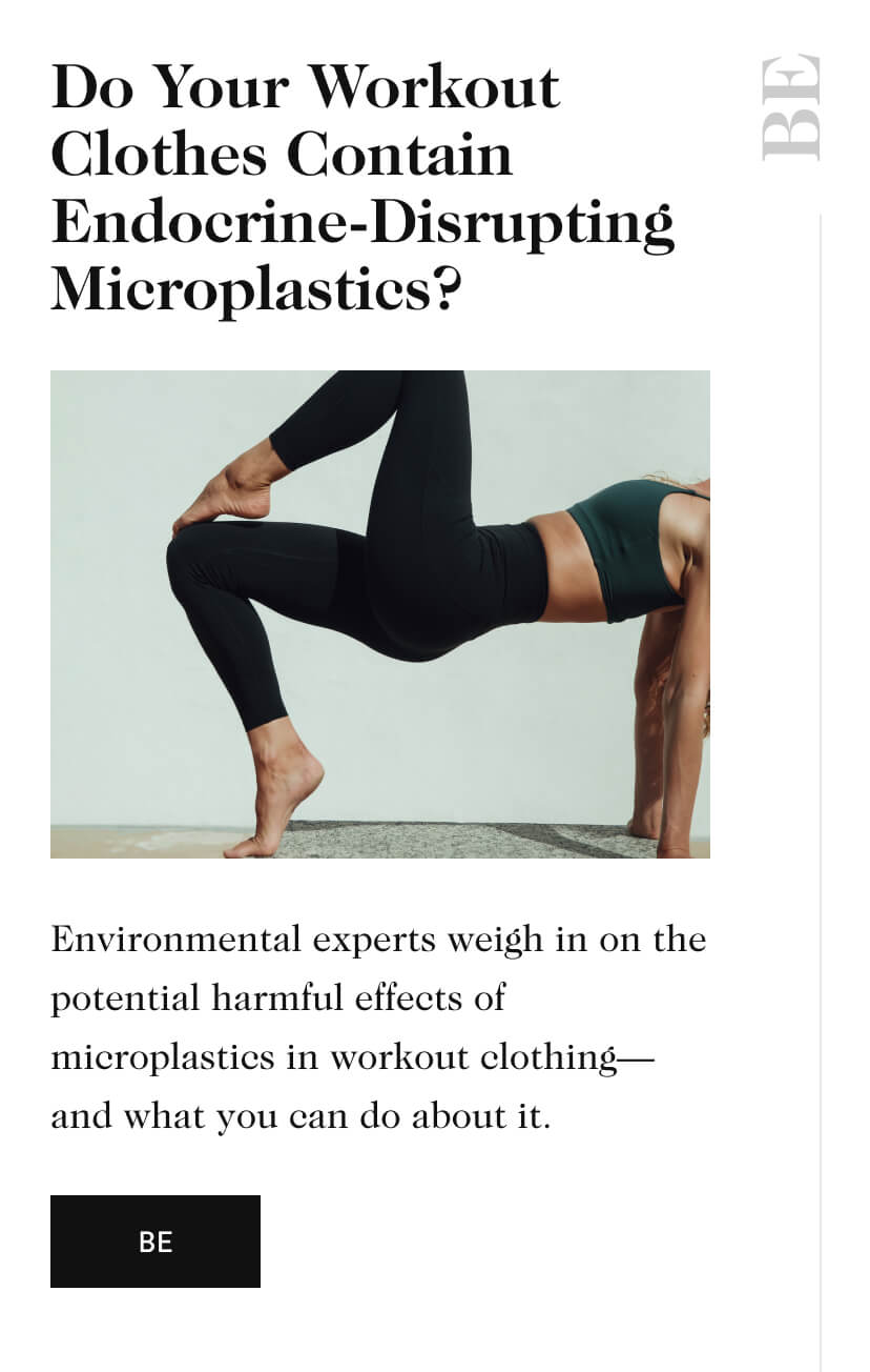 Do Your Workout Clothes Contain Endocrine-Disrupting Microplastics? 