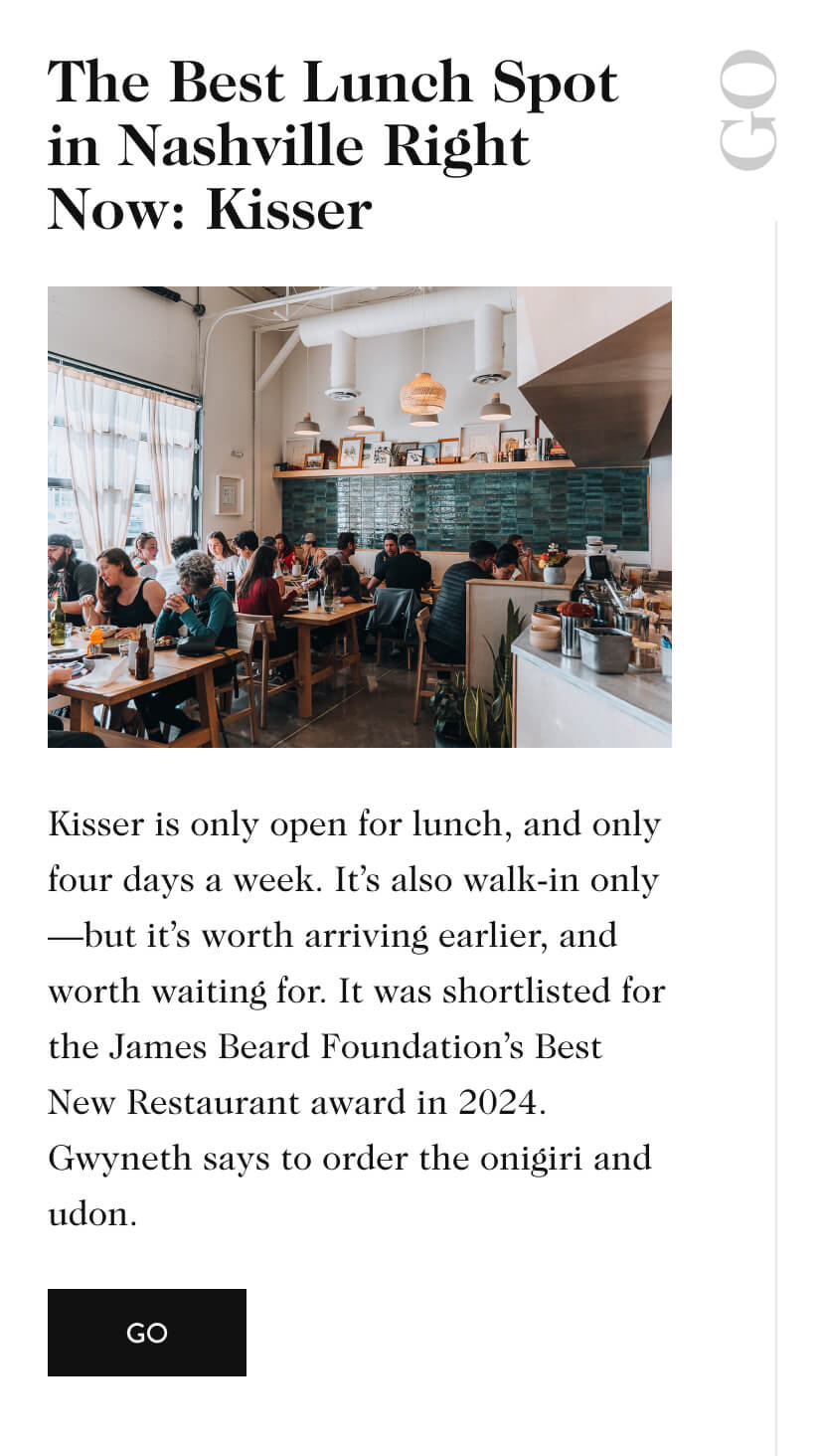 The Best Lunch Spot in Nashville Right Now: Kisser