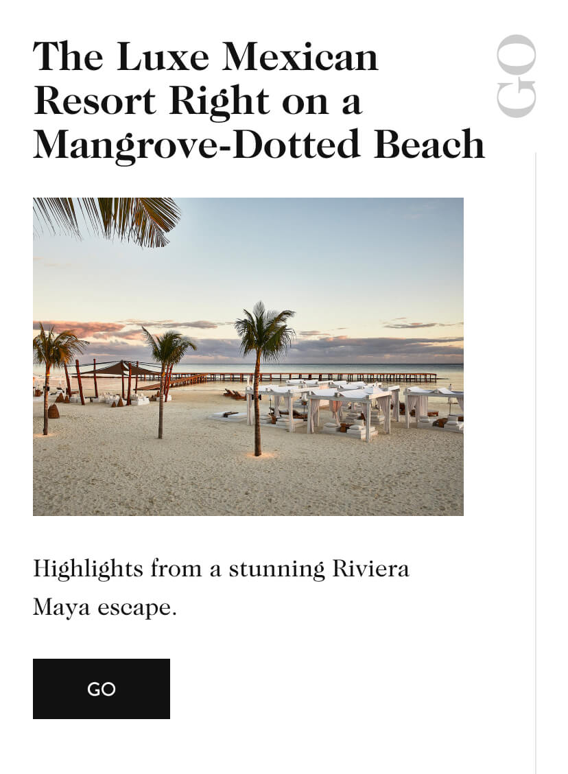 The Luxe Mexican Resort Right on a Mangrove-Dotted Beach