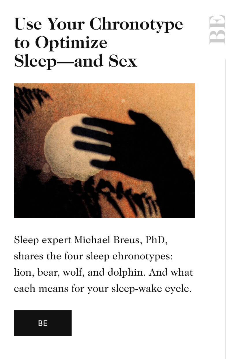 Use Your Chronotype to Optimize Sleep-and Sex