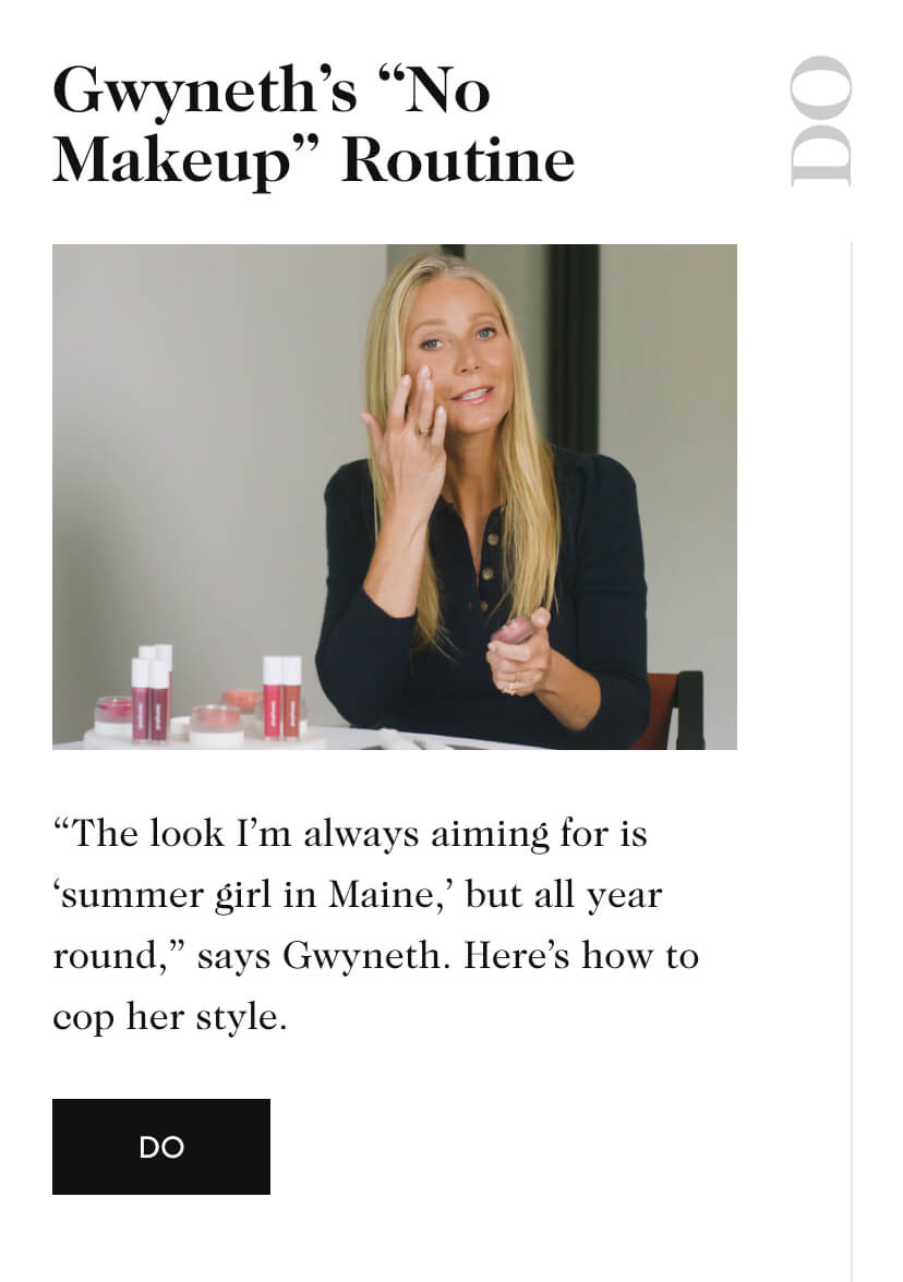 Gwyneth's ''No Makeup'' Routine