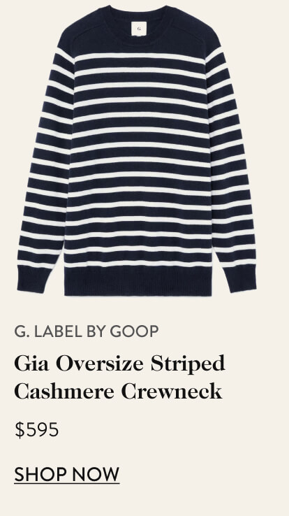 Gia Oversize Striped Cashmere Crewneck