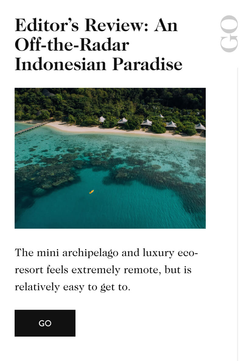 Editor's Review: An Off-the-Radar Indonesian Paradise