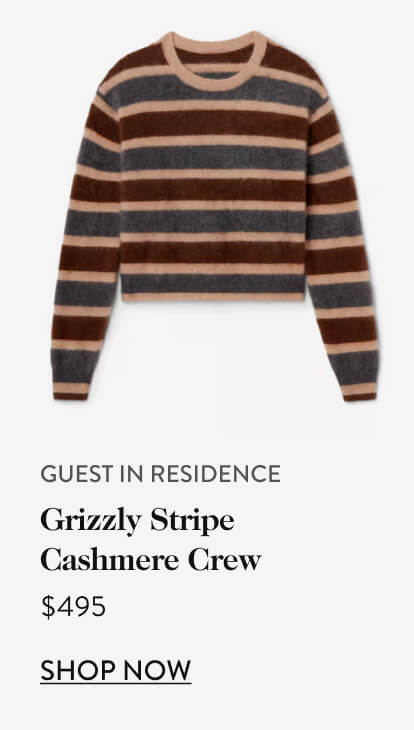 Grizzly Stripe Cashmere Crew