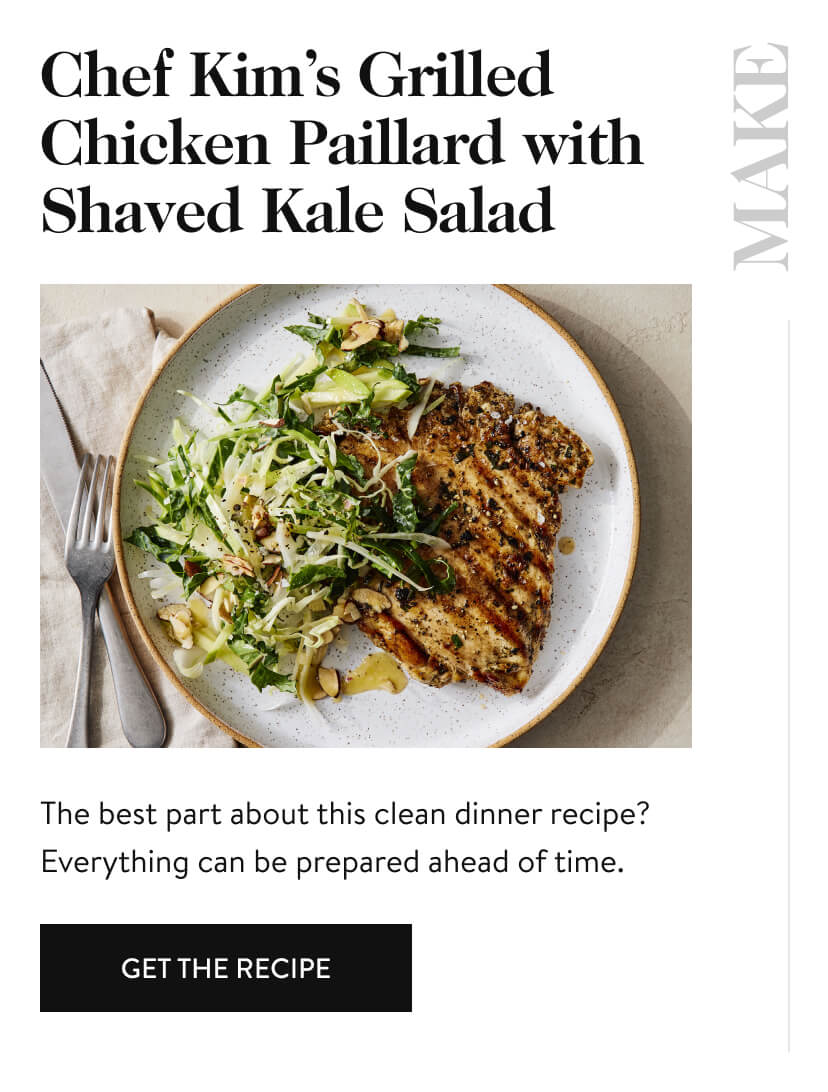 Chef Kim’s Grilled Chicken Paillard with Shaved Kale Salad