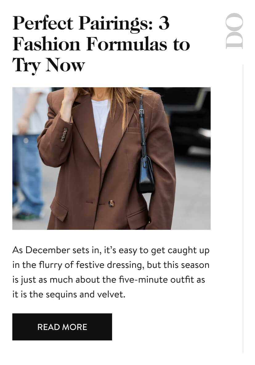 Perfect Pairings: 3 Fashion Formulas to Try Now