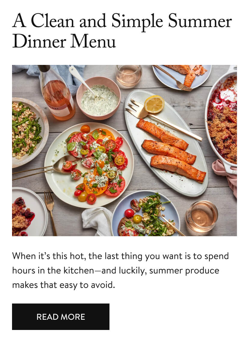 A Clean and Simple Summer Dinner Menu