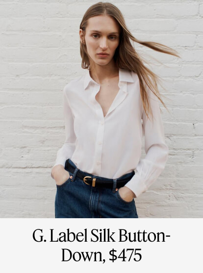 G. Label Silk Button-Down, $475