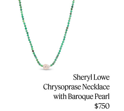 Sheryl Lowe Chrysoprase Necklace with Baroque Pearl $750