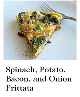 Spinach, Potato, Bacon, and Onion Frittata