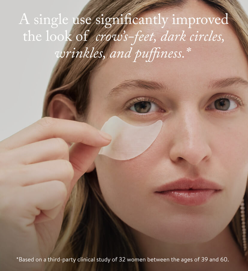 A single use significantly improved the look of crow’s-feet, dark circles, wrinkles, and puffiness.* 