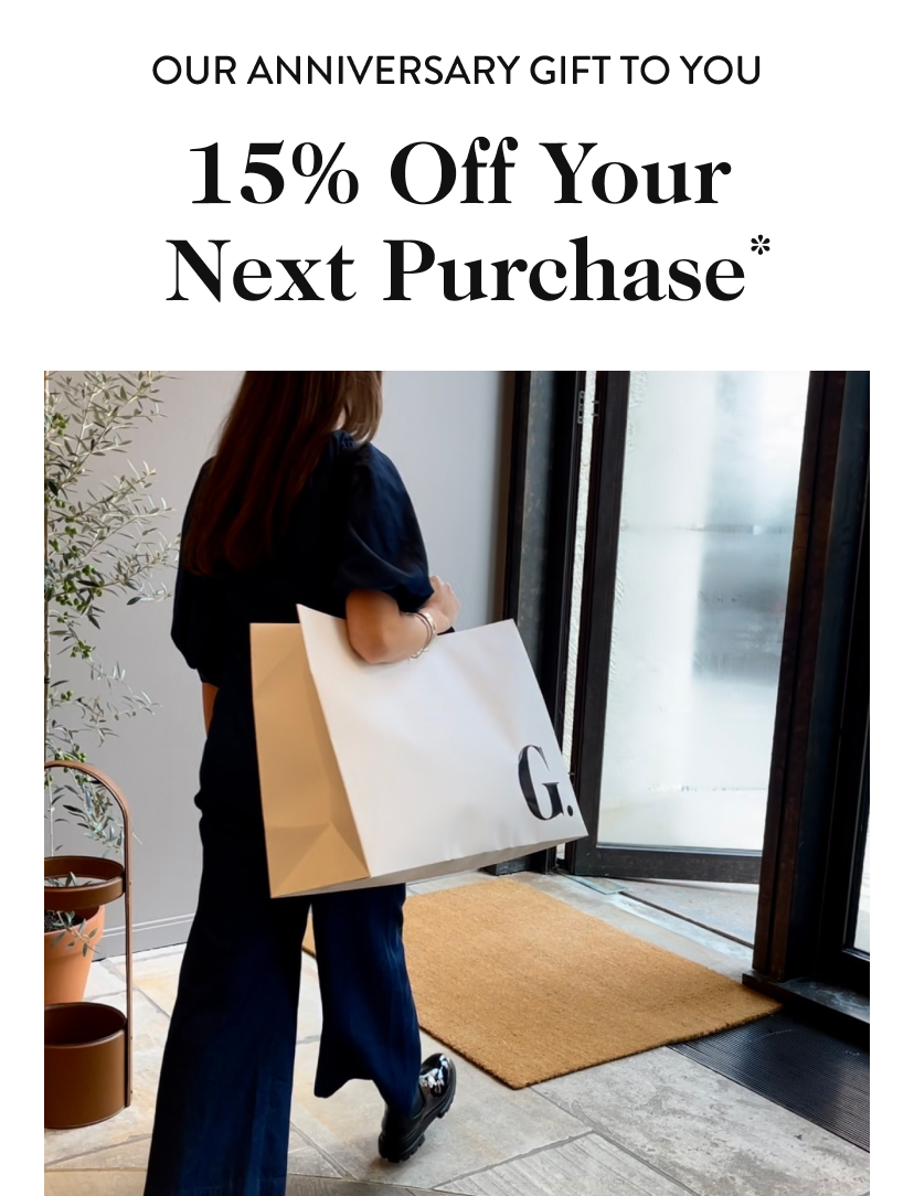 15% off your next purchase