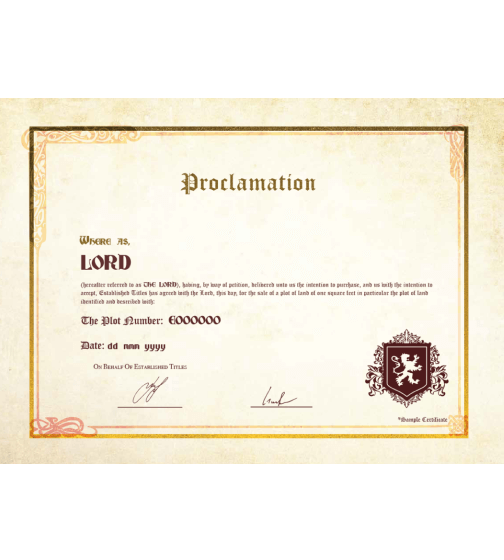 Established Titles Lordship Title Pack