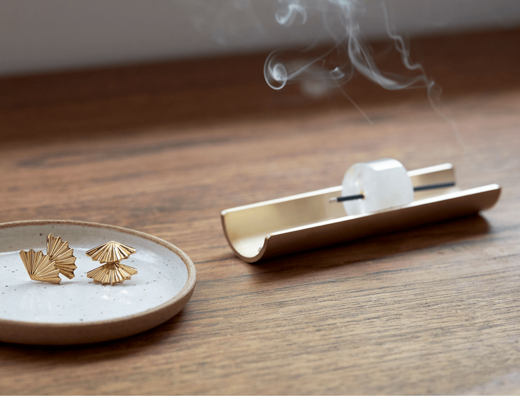 Incense burning on a table