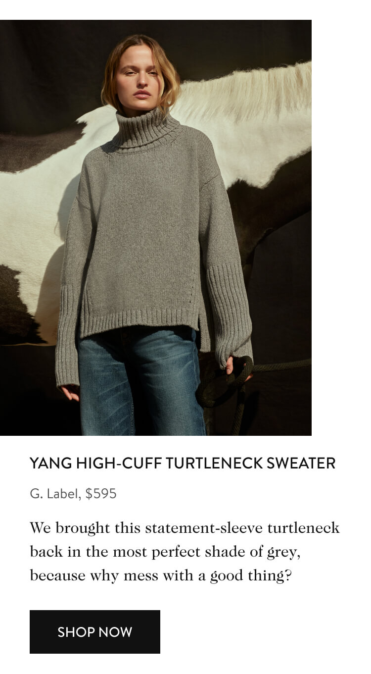 YANG HIGH-CUFF TURTLENECK SWEATER G. Label, $595