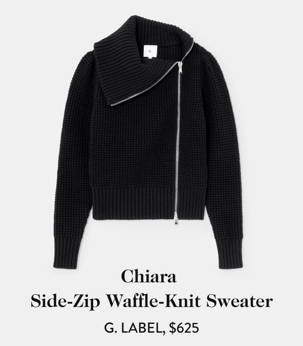 Chiara Side-Zip Waffle-Knit Sweater G. Label, $625