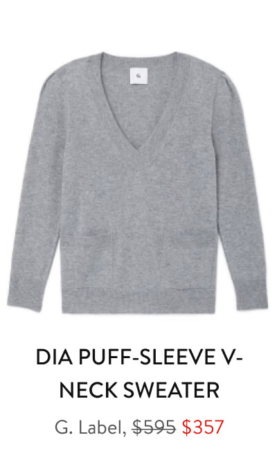 Dia Puff-Sleeve V-Neck Sweater G. Label, $357