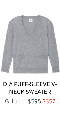 Dia Puff-Sleeve V-Neck Sweater G. Label, $357