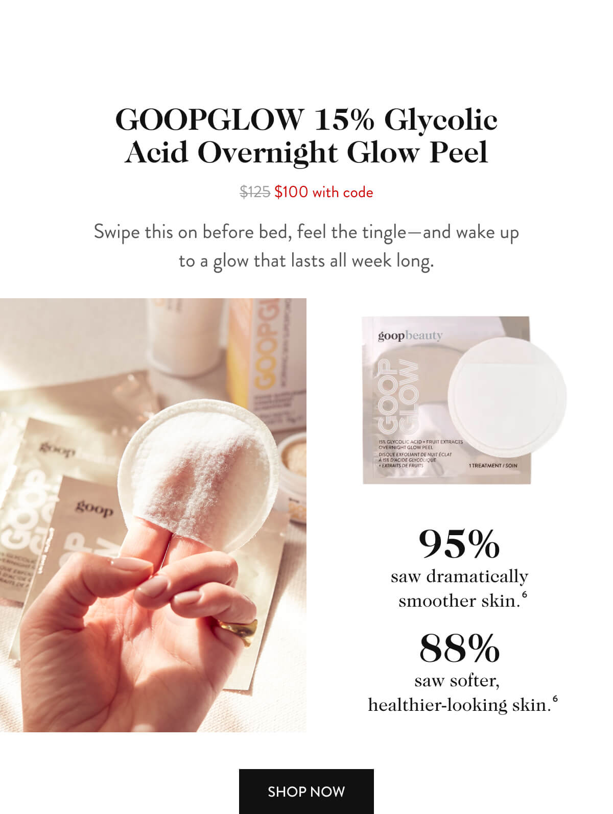 GOOPGLOW 15% Glycolic Acid Overnight Glow Peel