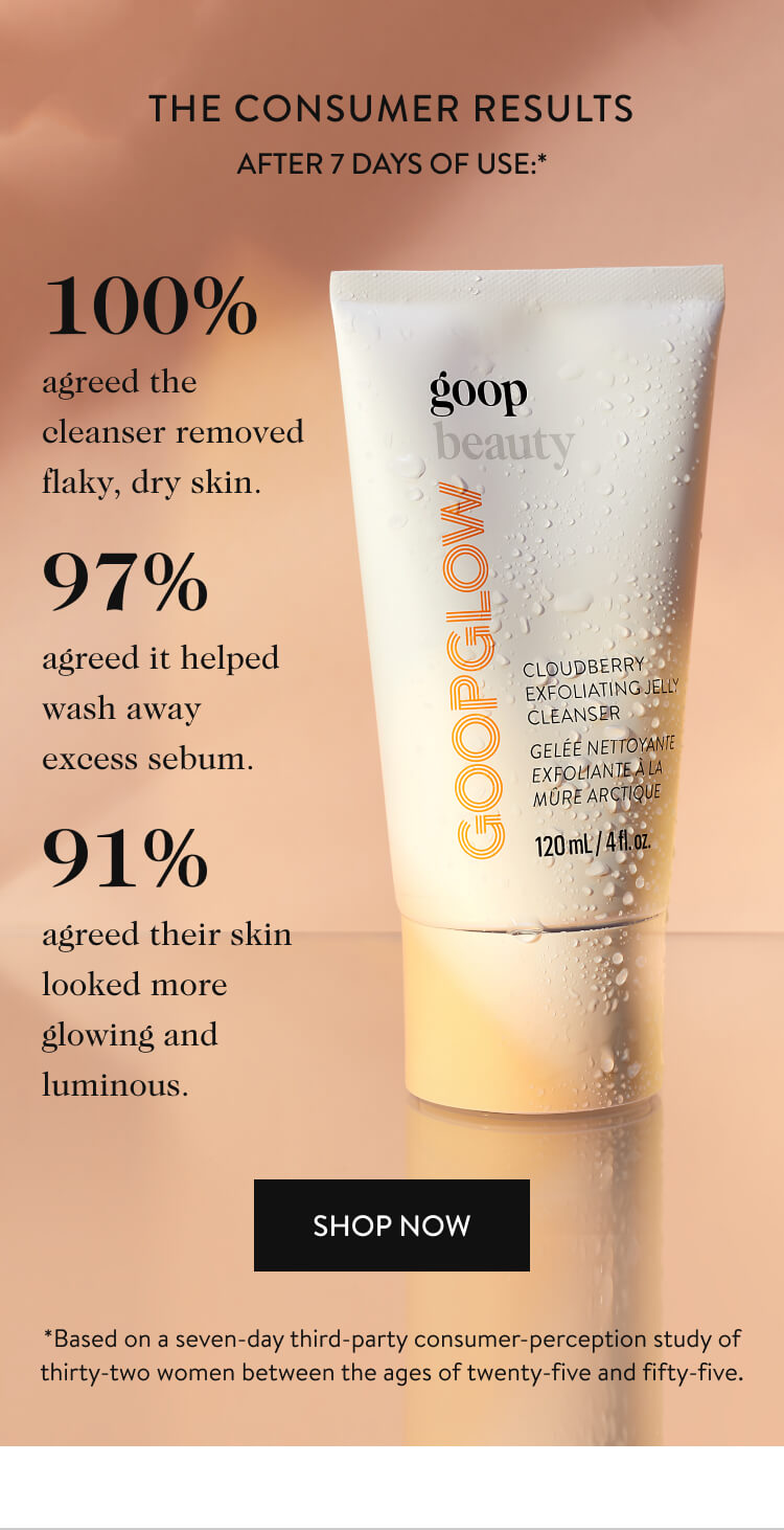 new! GOOPGLOW Cloudberry Exfoliating Jelly Cleanser goop