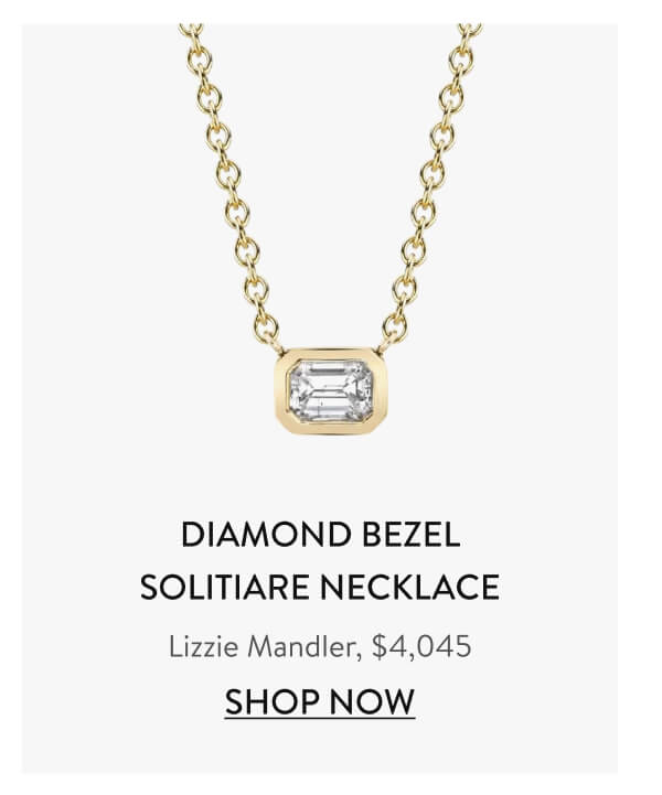Diamond Bezel Solitiare Necklace Lizzie Mandler, $4,045