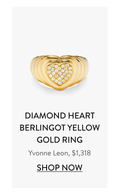 Diamond Heart Berlingot Yellow Gold Ring Yvonne Leon, $1,318