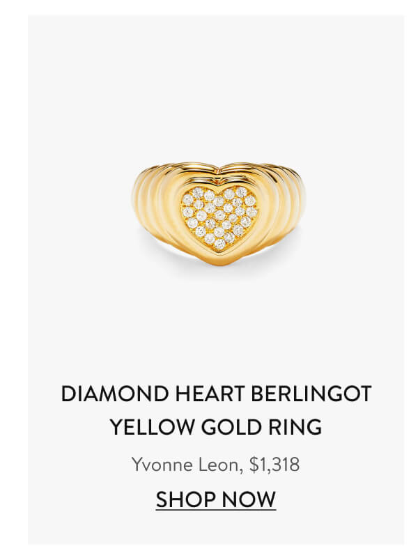 Diamond Heart Berlingot Yellow Gold Ring Yvonne Leon, $1,318
