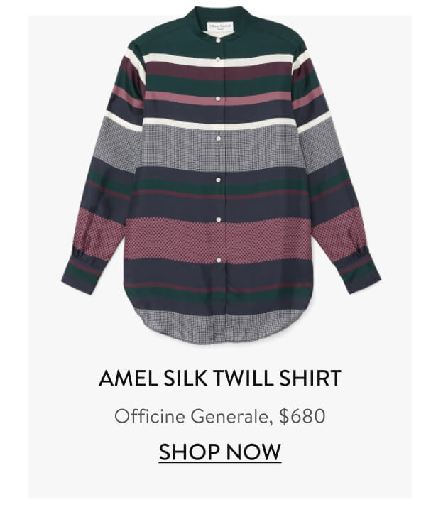 Amel Silk twill shirt Officine Generale, $680 Shop Now